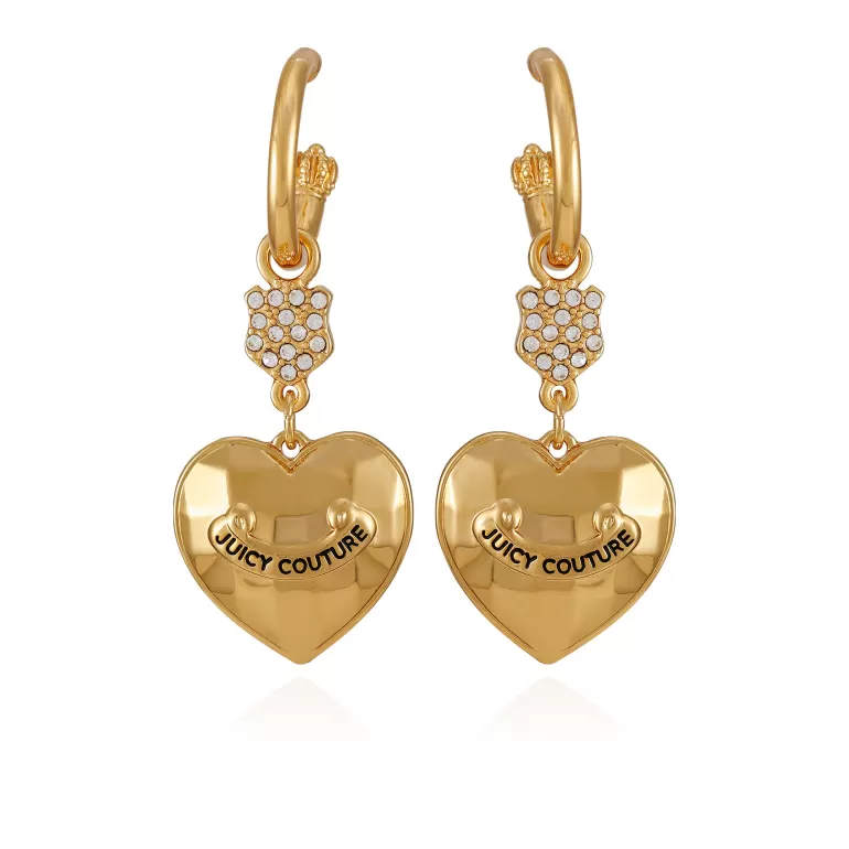 Bling Heart Drop Hoop Örhängen | Juicy Couture Best Sale