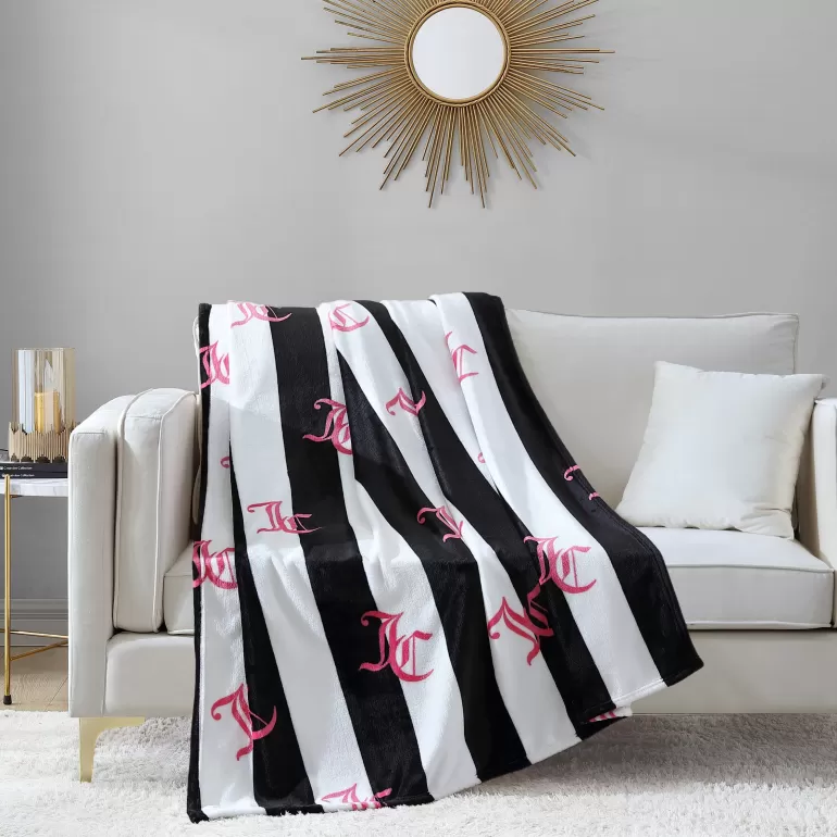Cabana Randig Plyschfilt | Juicy Couture Clearance