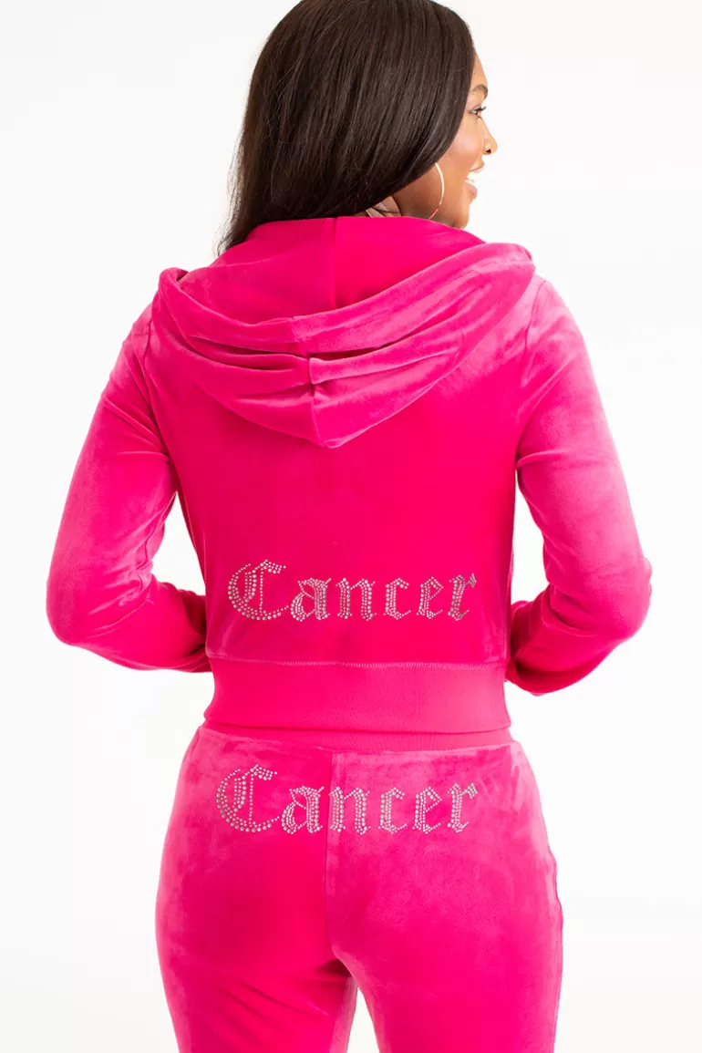 Cancer Big Bling Velour Hoodie | Juicy Couture Flash Sale