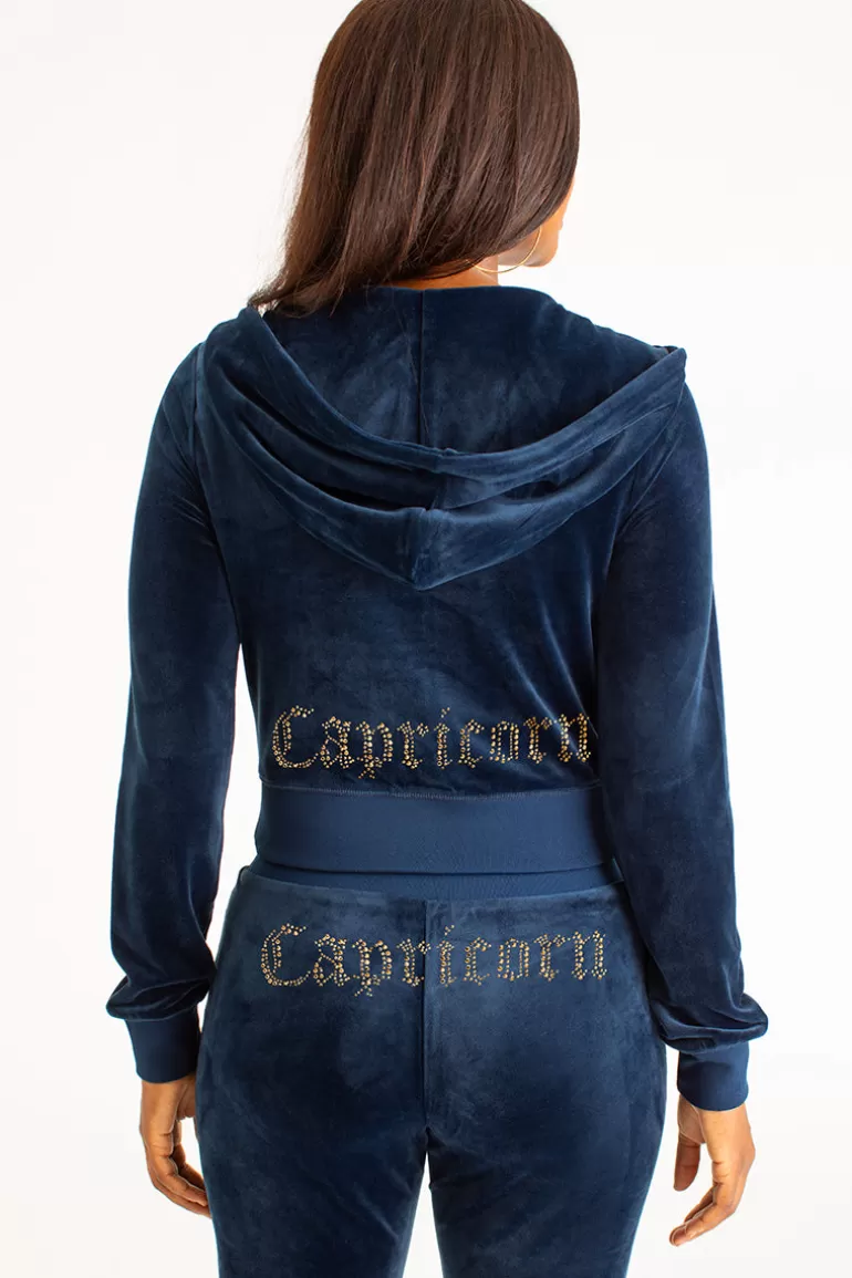 Capricorn Big Bling Velour Hoodie | Juicy Couture Fashion