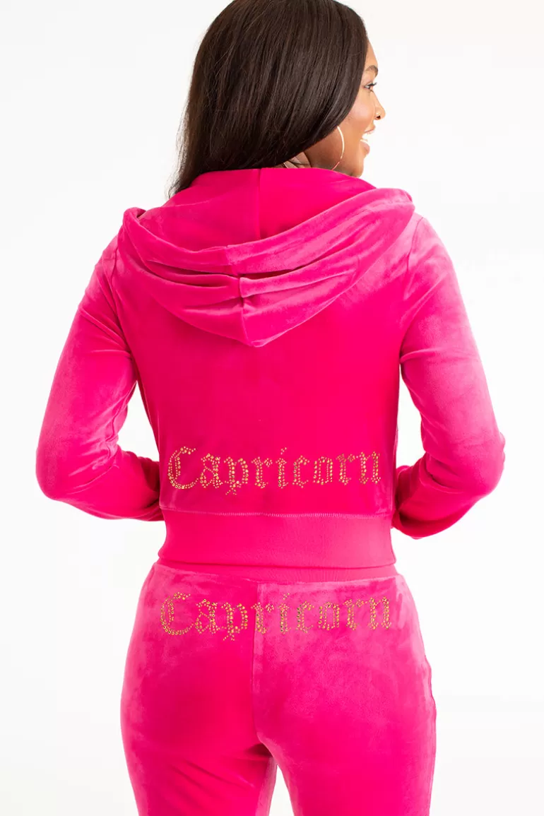 Capricorn Big Bling Velour Hoodie | Juicy Couture Sale