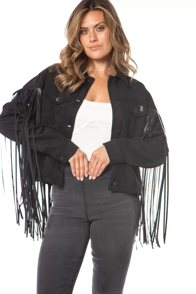 Fringe Trucker-Jacka I Konstlader | Juicy Couture New