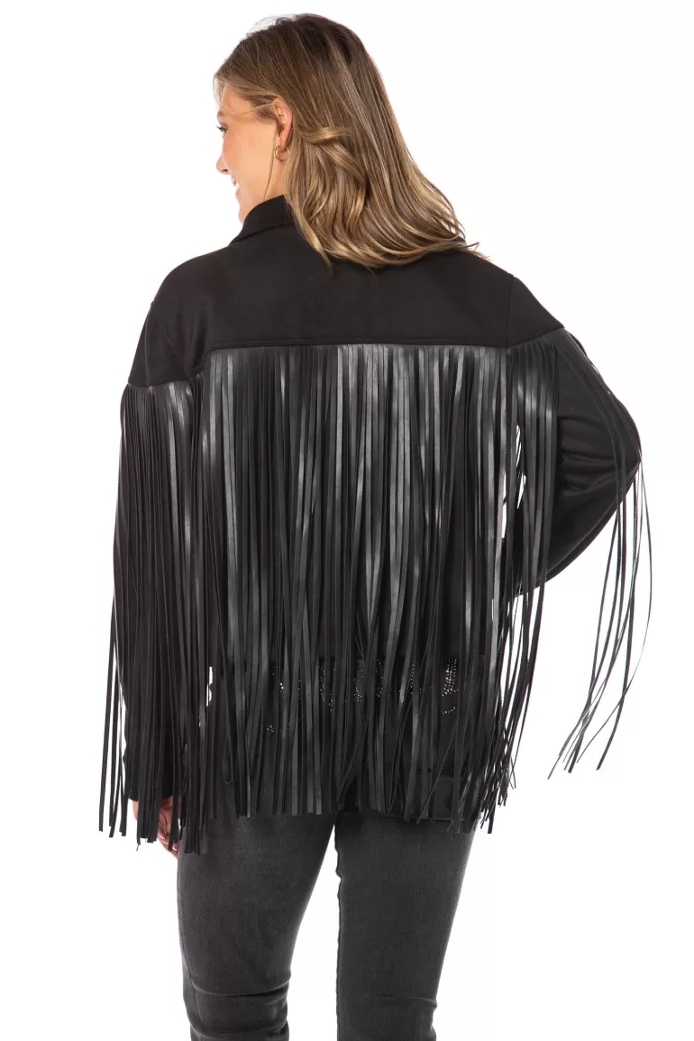Fringe Trucker-Jacka I Konstlader | Juicy Couture New
