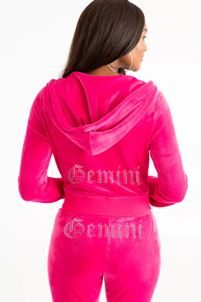 Gemini Big Bling Velour Hoodie | Juicy Couture Sale