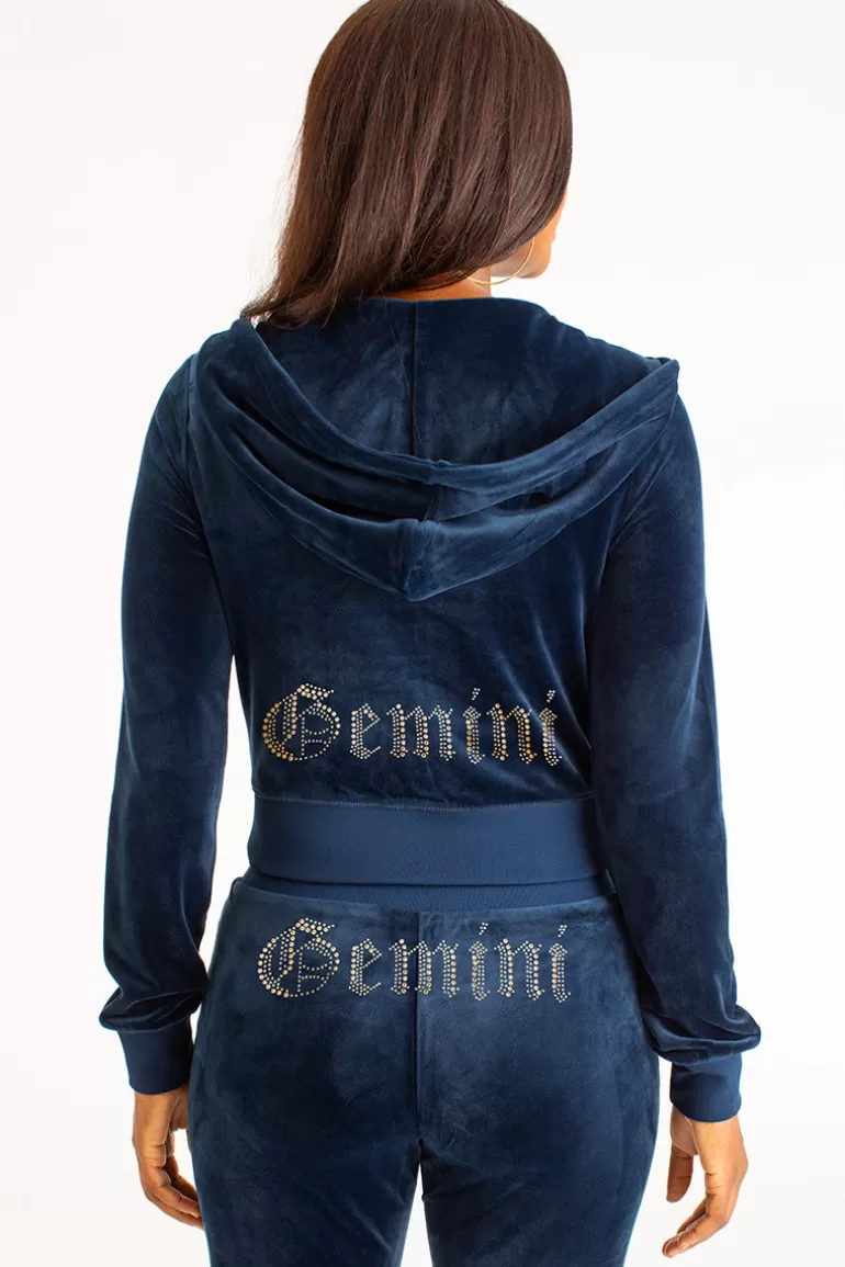 Gemini Big Bling Velour Hoodie | Juicy Couture Cheap