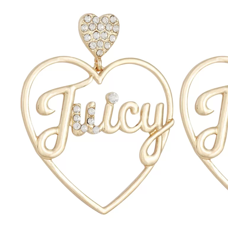 Hjarta Logotyp Hoop Örhängen | Juicy Couture Best Sale