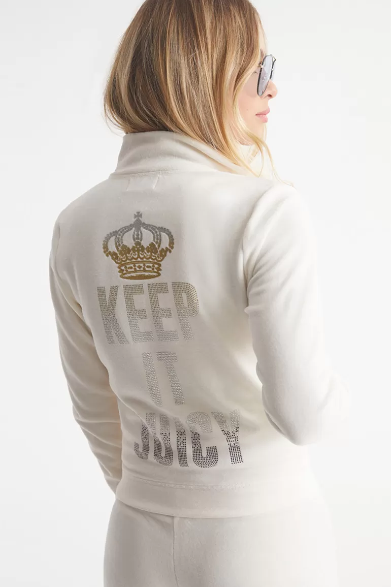 Keep It Juicy Cotton Velour Mockneck Traningsjacka | Juicy Couture Outlet
