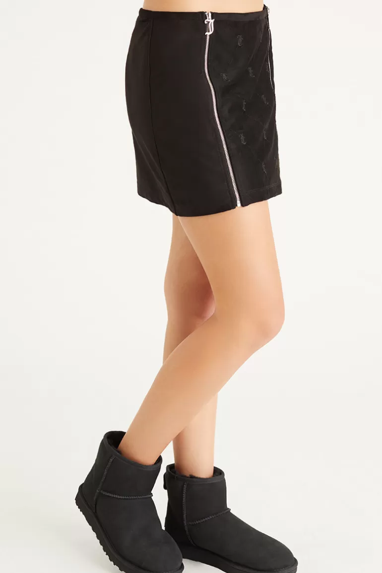 Kjol Med Dubbel Dragkedja I Fuskmocka | Juicy Couture Clearance