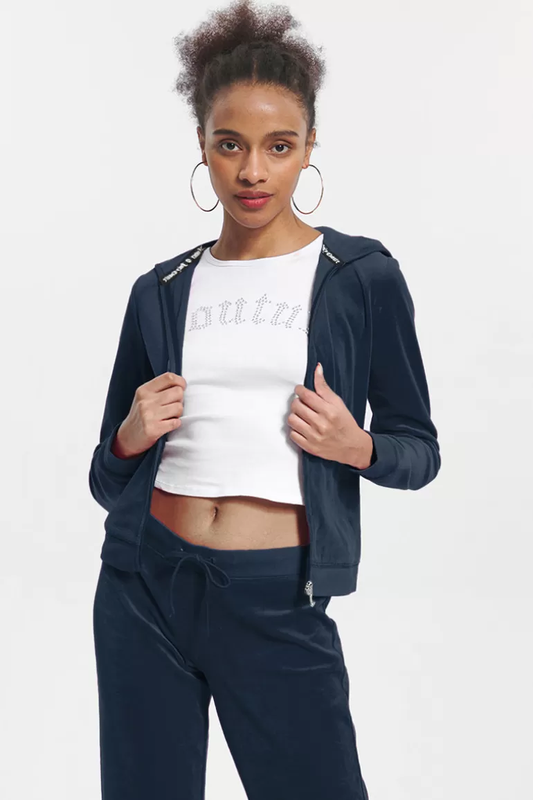 Klassisk Luvtroja I Bomullsvelour | Juicy Couture Sale