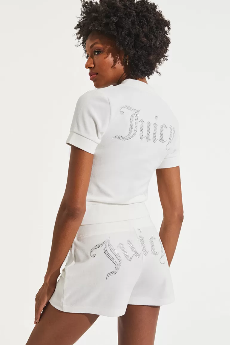 Kortarmad Big Bling Bomullsvelour Zip-Up | Juicy Couture Discount