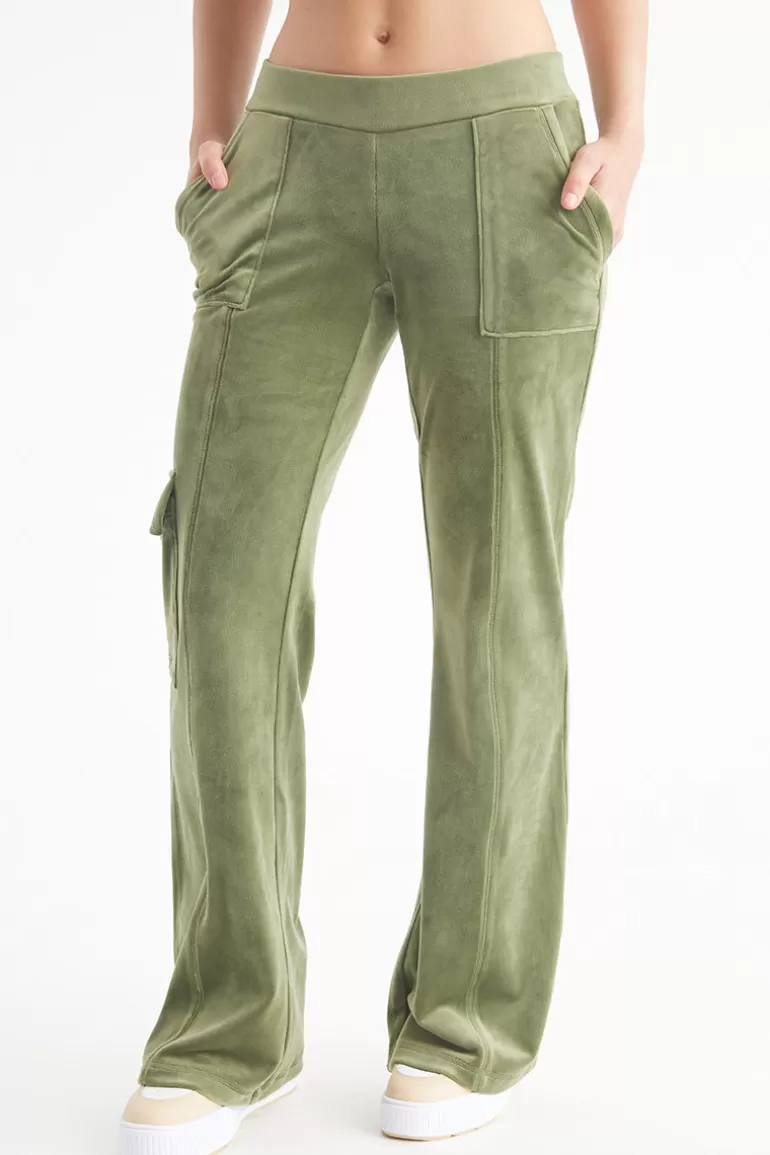 Lag Tajt Snap Pocket Velour Cargo Byxor | Juicy Couture Outlet