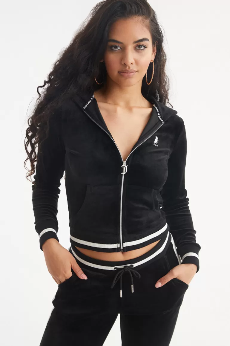 Luvtroja I Kontrasterande Ribb I Velour | Juicy Couture Fashion
