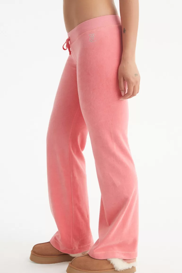 Malibu Small Bling Cotton Velour Track Pants | Juicy Couture Clearance