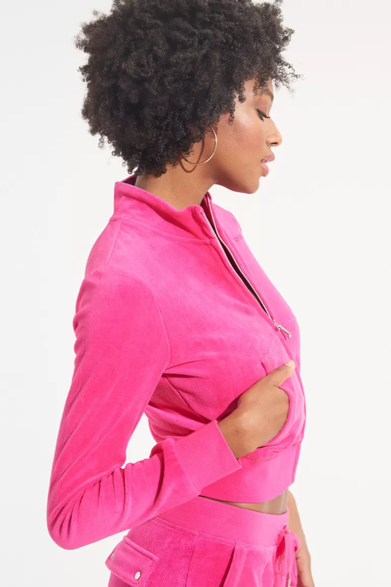 Mockneck Traningsjacka I Bomullsvelour | Juicy Couture Clearance