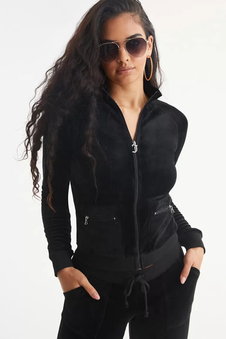 Mockneck Velour Cargo Track Jacka | Juicy Couture Store