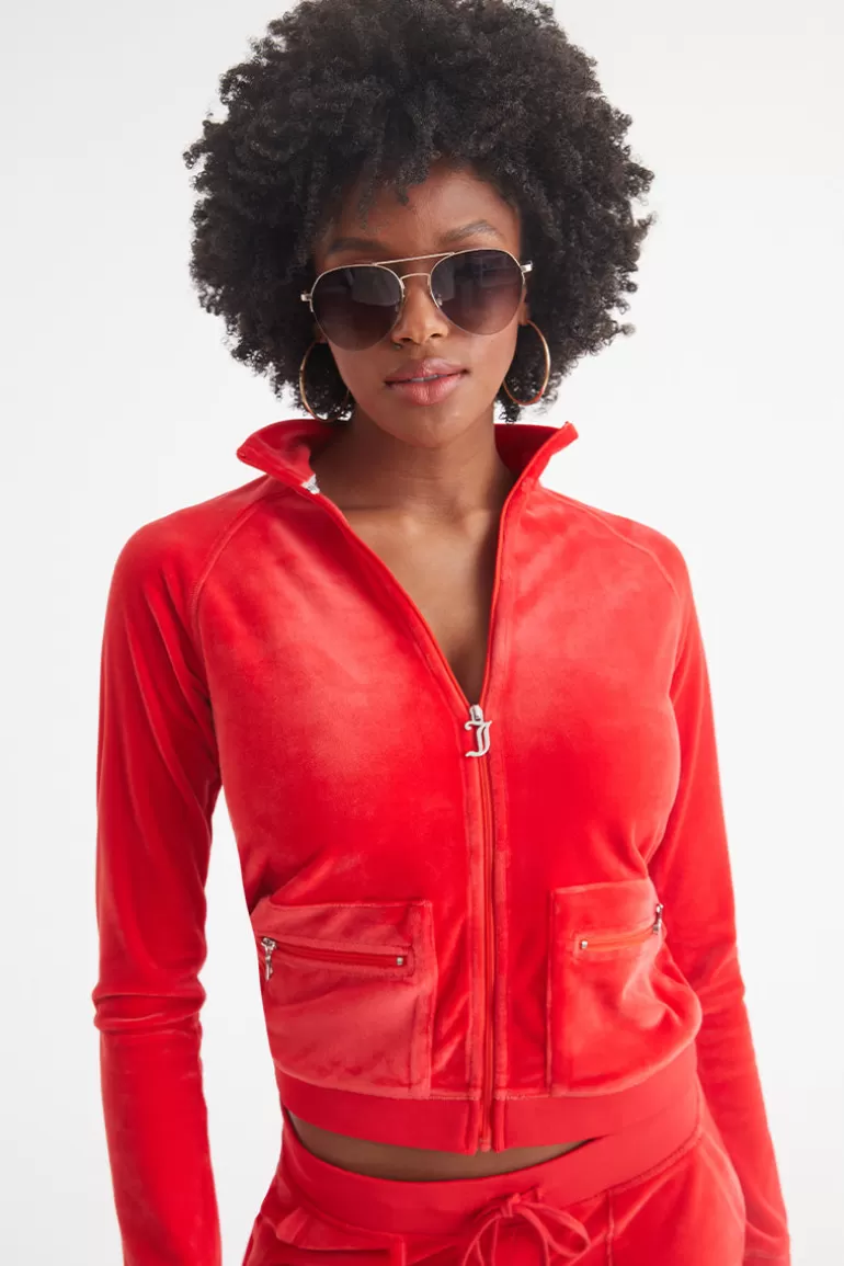 Mockneck Velour Cargo Track Jacka | Juicy Couture Best