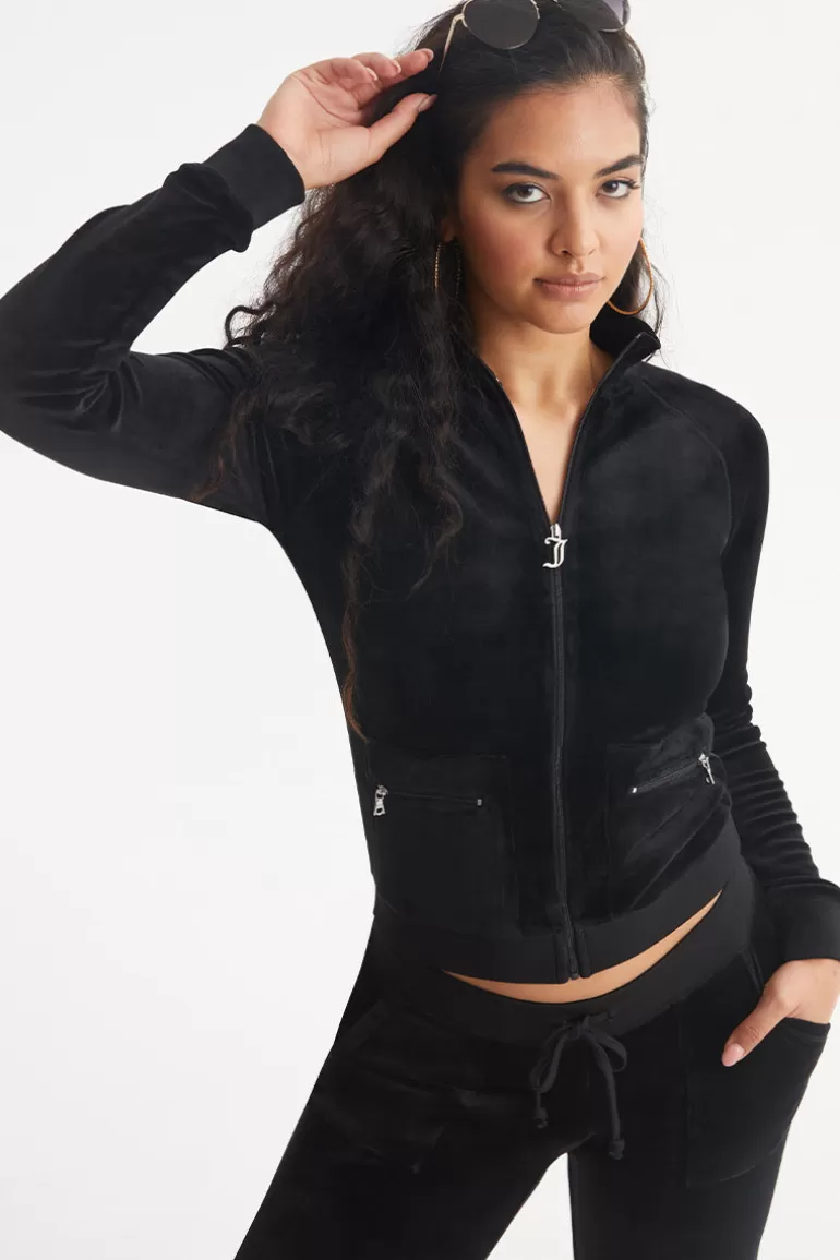 Mockneck Velour Cargo Track Jacka | Juicy Couture Store