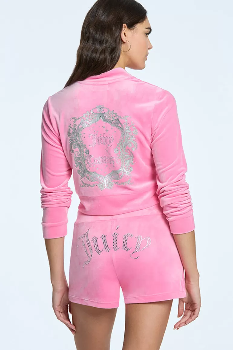 Monogram Cropped Velour Bomberjacka | Juicy Couture Outlet