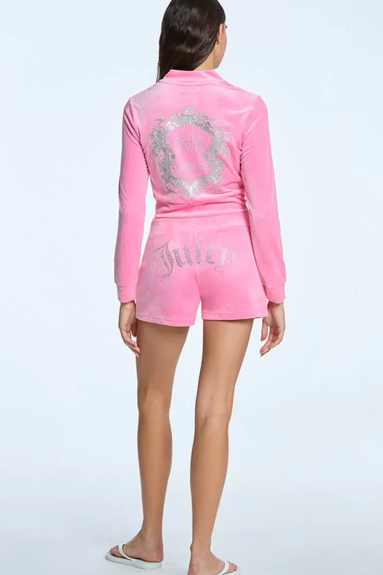 Monogram Cropped Velour Bomberjacka | Juicy Couture Outlet