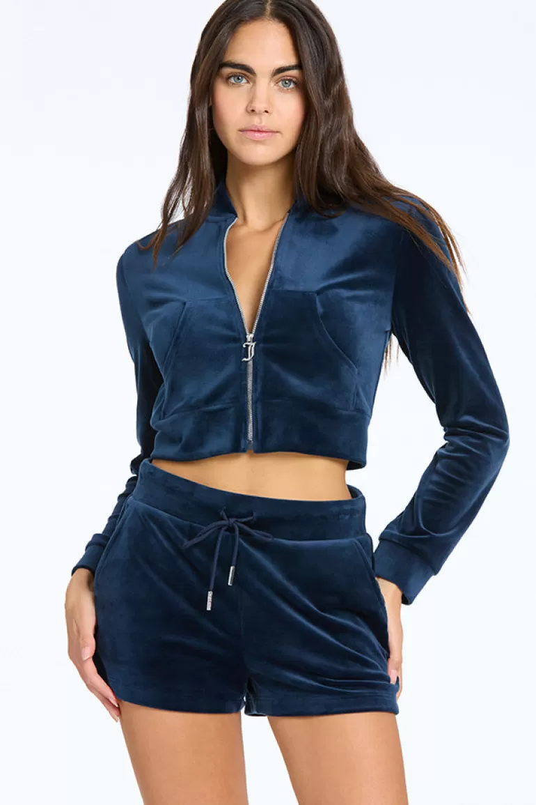 Monogram Cropped Velour Bomberjacka | Juicy Couture Cheap