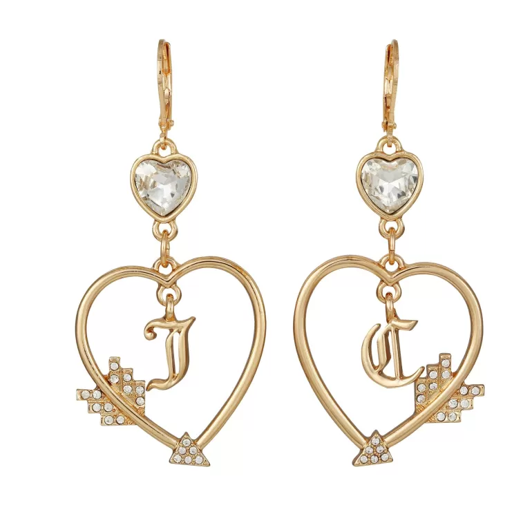 Monogram Heart Drop Hoop Örhängen | Juicy Couture Hot