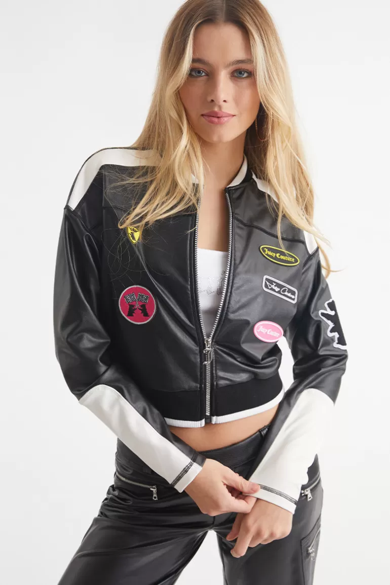 Moto Bomberjacka I Konstlader | Juicy Couture Discount