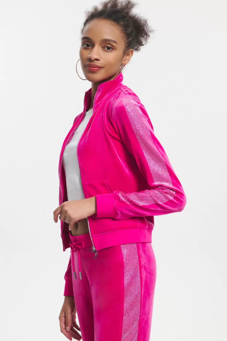 Ombre Bling Cropped Velour Traningsjacka | Juicy Couture Flash Sale