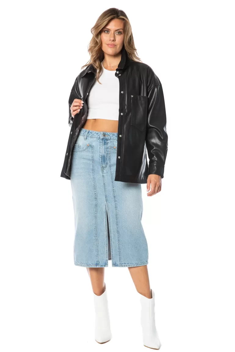 Overdimensionerad Konstladershacket | Juicy Couture Discount