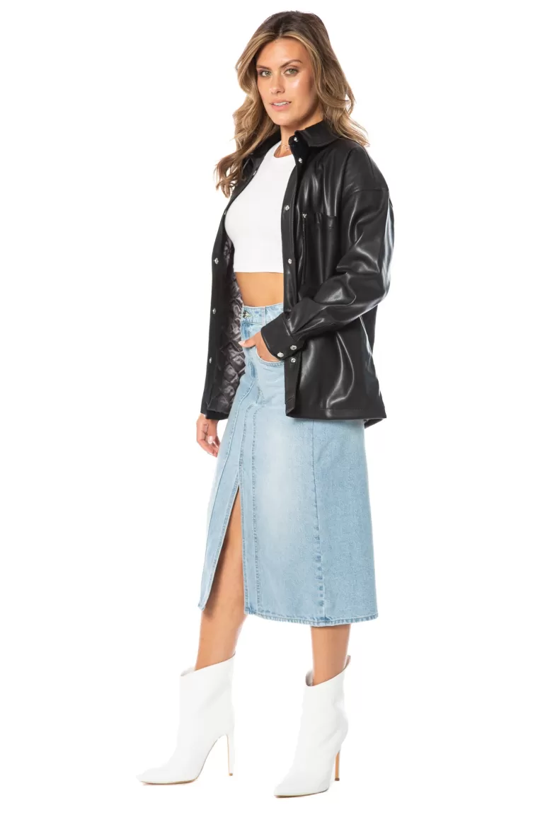 Overdimensionerad Konstladershacket | Juicy Couture Discount