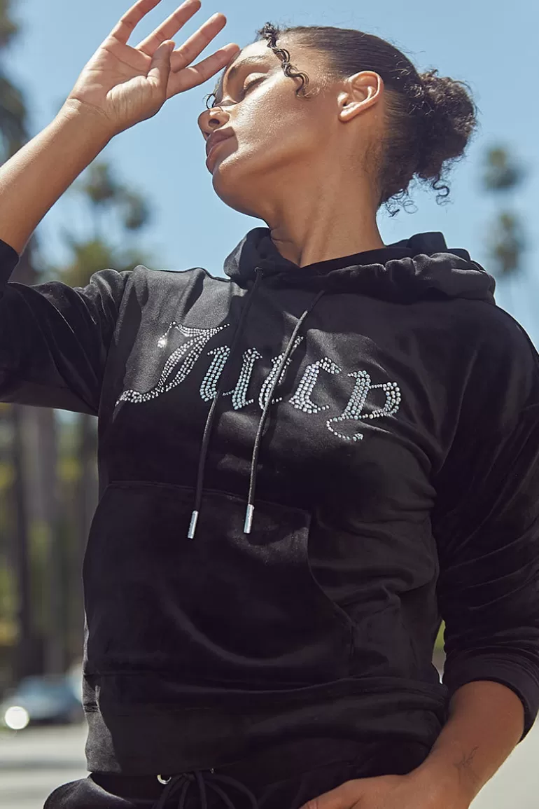 Oversized Big Bling Velour Hoodie | Juicy Couture Clearance