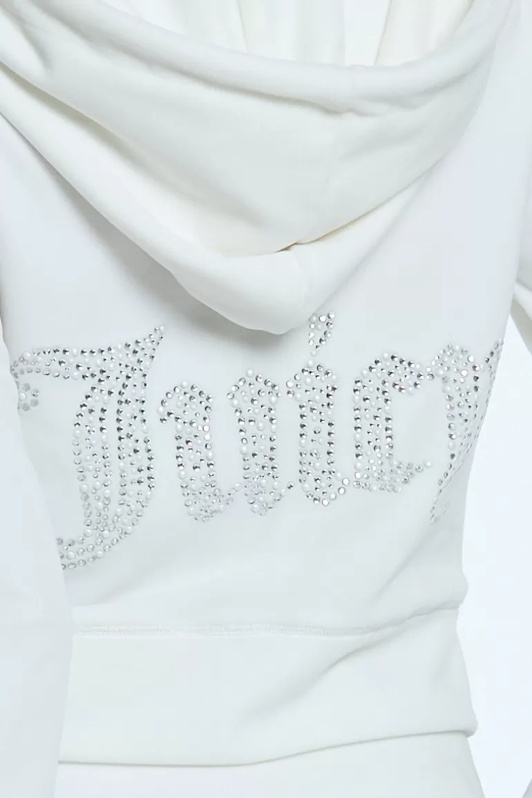 Pearly Big Bling Velour Hoodie | Juicy Couture Cheap