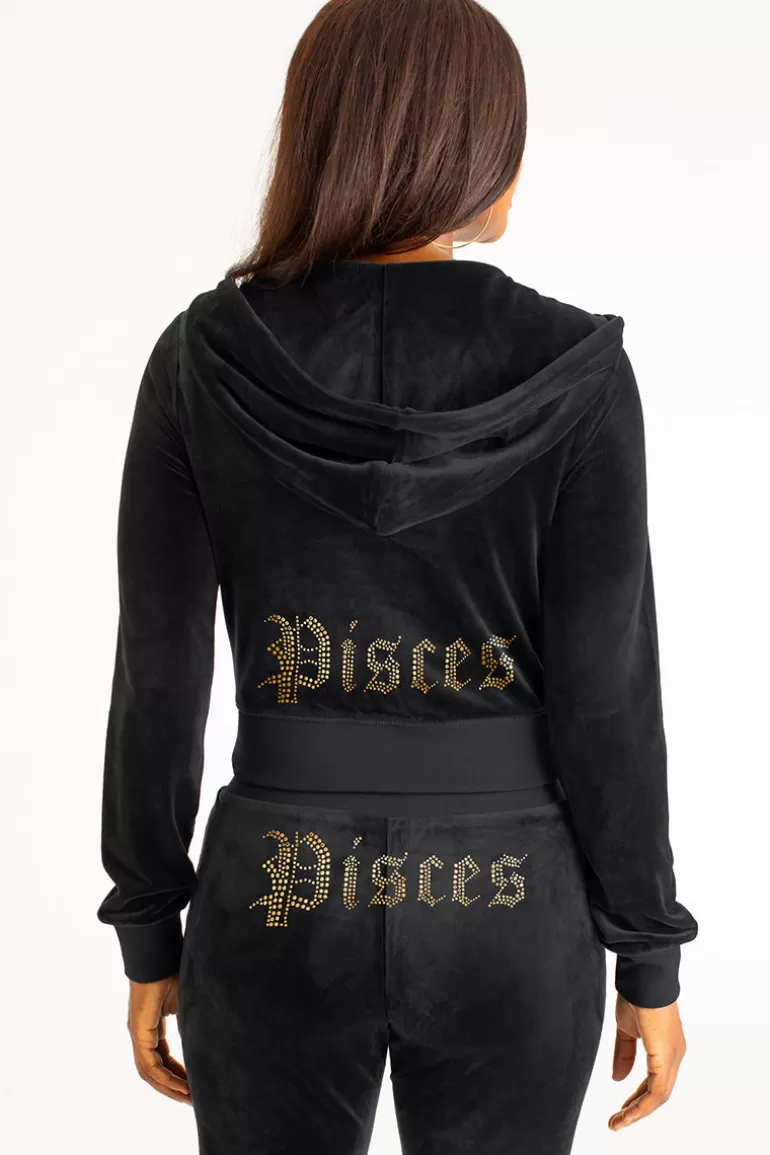 Pisces Big Bling Velour Hoodie | Juicy Couture Sale