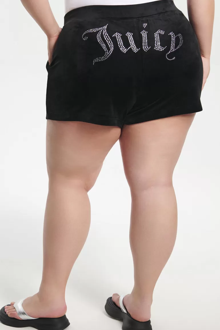 Plus-Size Big Bling Velour Shorts | Juicy Couture Hot