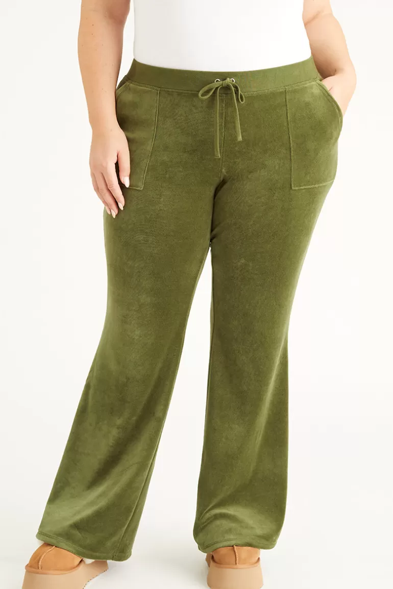 Plus-Size Hollywood Snap Pocket Träningsbyxor I Bomull I Velour | Juicy Couture Best