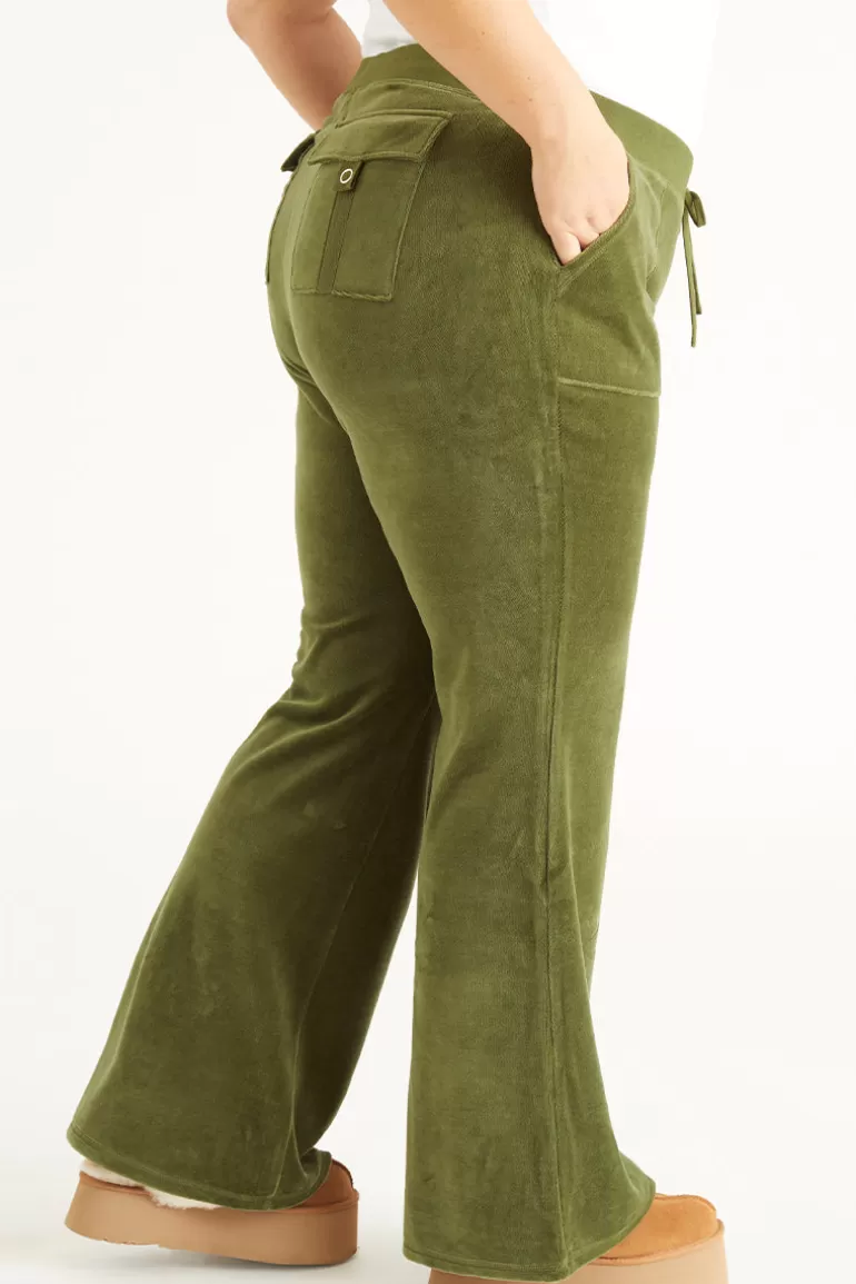 Plus-Size Hollywood Snap Pocket Träningsbyxor I Bomull I Velour | Juicy Couture Best