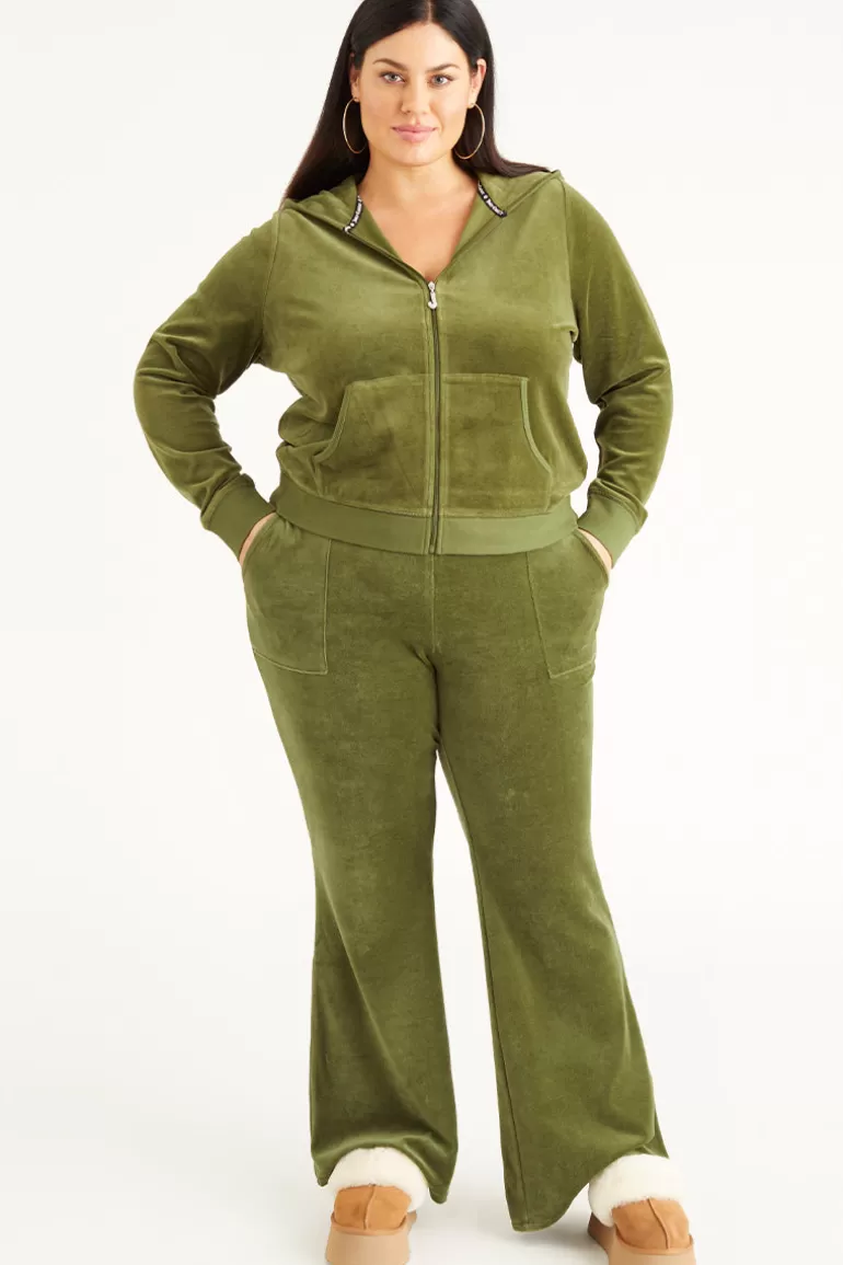 Plus-Size Hollywood Snap Pocket Träningsbyxor I Bomull I Velour | Juicy Couture Best