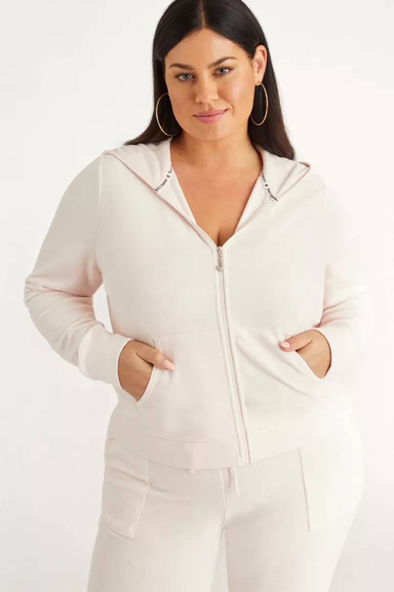 Plus-Size Icons Luvtroja I Klassisk Bomullsvelour | Juicy Couture Discount