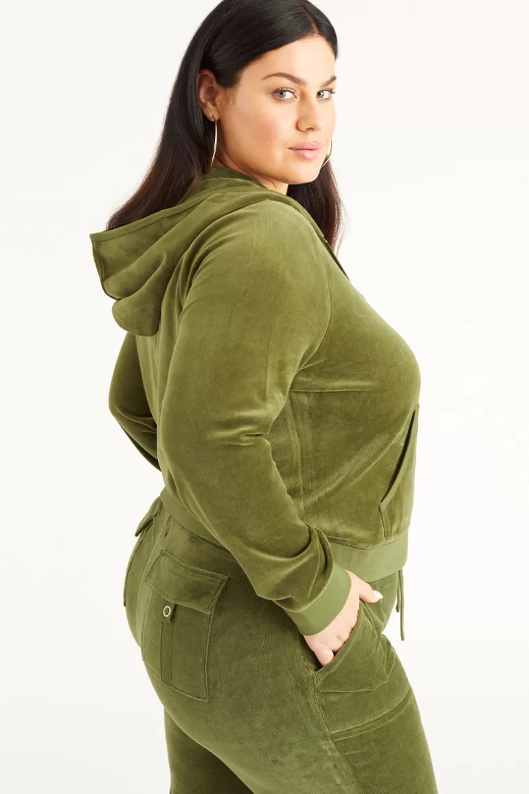 Plus-Size Icons Luvtroja I Klassisk Bomullsvelour | Juicy Couture Clearance