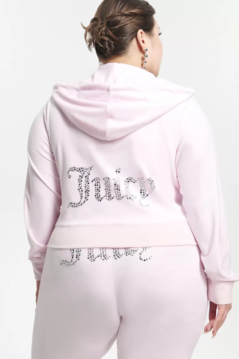 Plus-Size Mixed Jewels Velour Hoodie | Juicy Couture Clearance