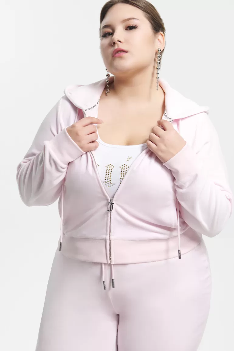 Plus-Size Mixed Jewels Velour Hoodie | Juicy Couture Fashion