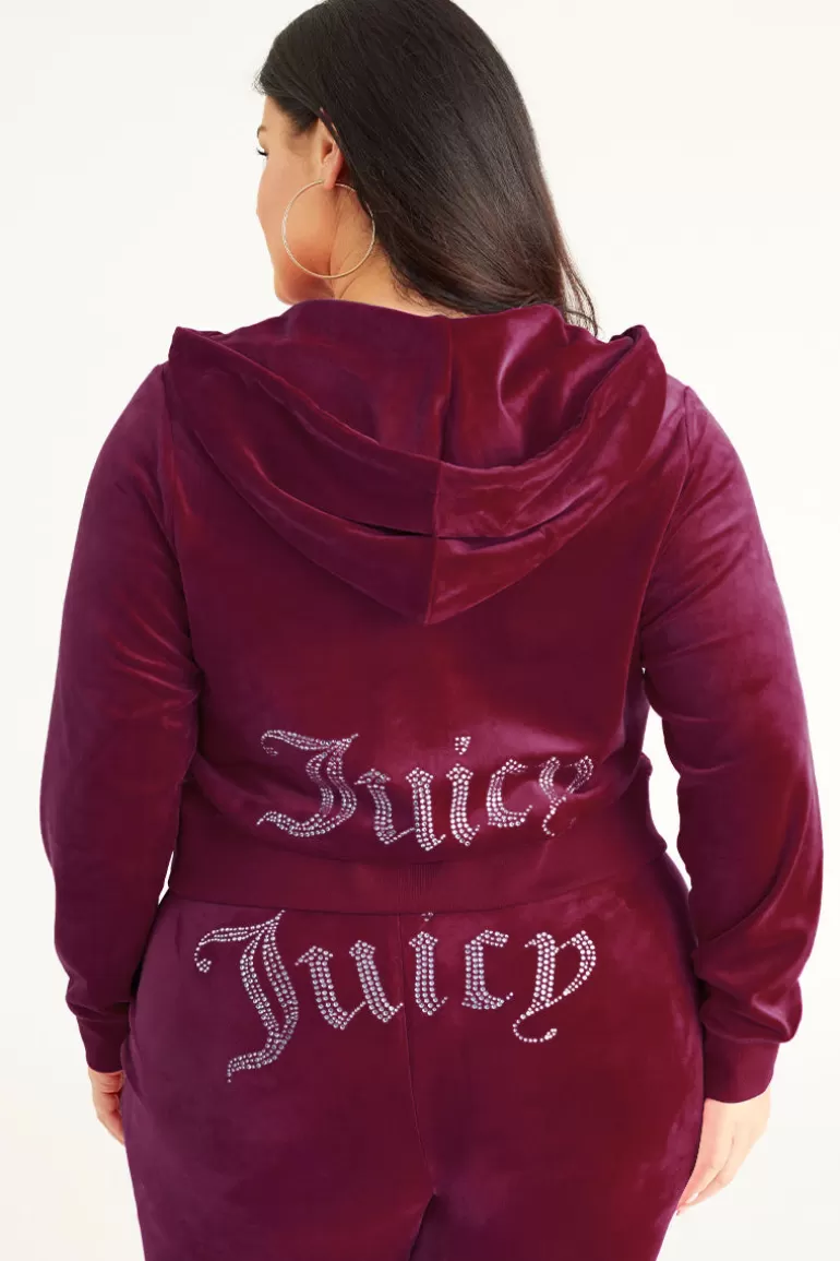 Plus-Size Og Big Bling Velour Hoodie | Juicy Couture Fashion