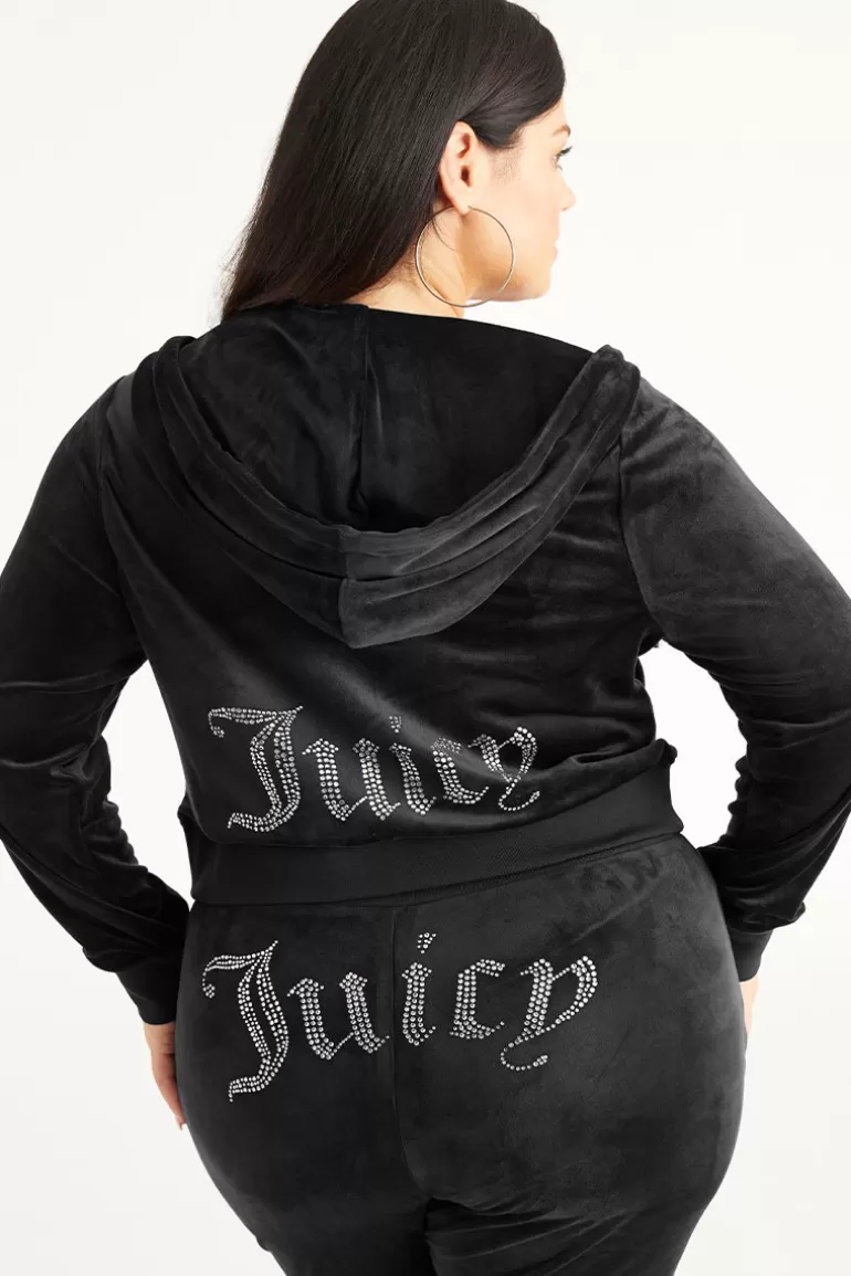 Plus-Size Og Big Bling Velour Hoodie | Juicy Couture Cheap