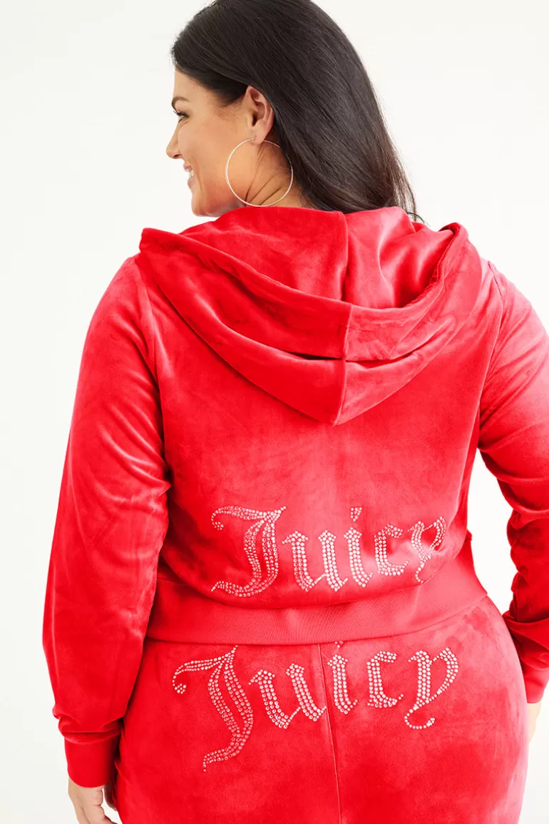 Plus-Size Og Big Bling Velour Hoodie | Juicy Couture Online
