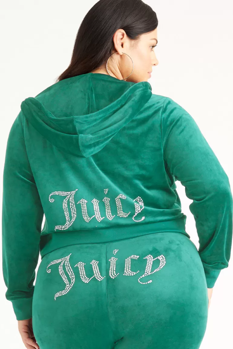 Plus-Size Og Big Bling Velour Hoodie | Juicy Couture Online