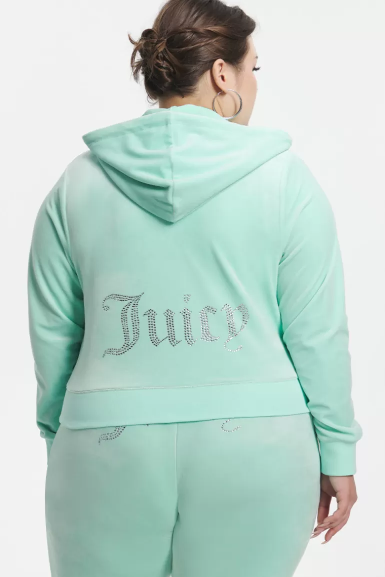Plus-Size Og Big Bling Velour Hoodie | Juicy Couture Outlet