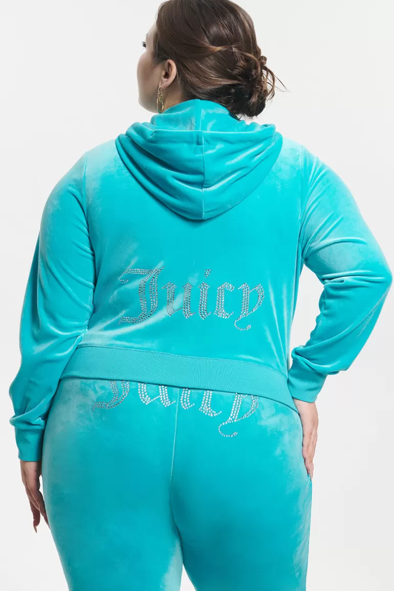 Plus-Size Og Big Bling Velour Hoodie | Juicy Couture Online