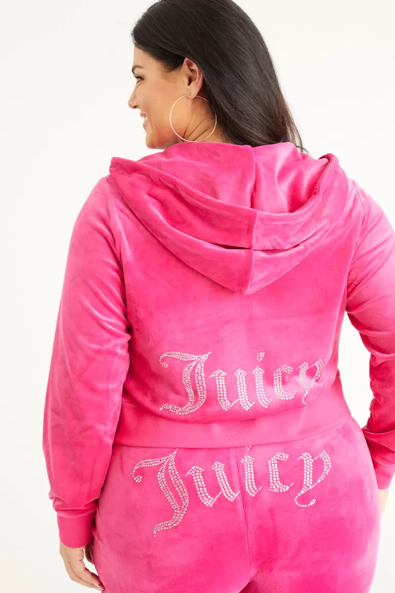 Plus-Size Og Big Bling Velour Hoodie | Juicy Couture Cheap