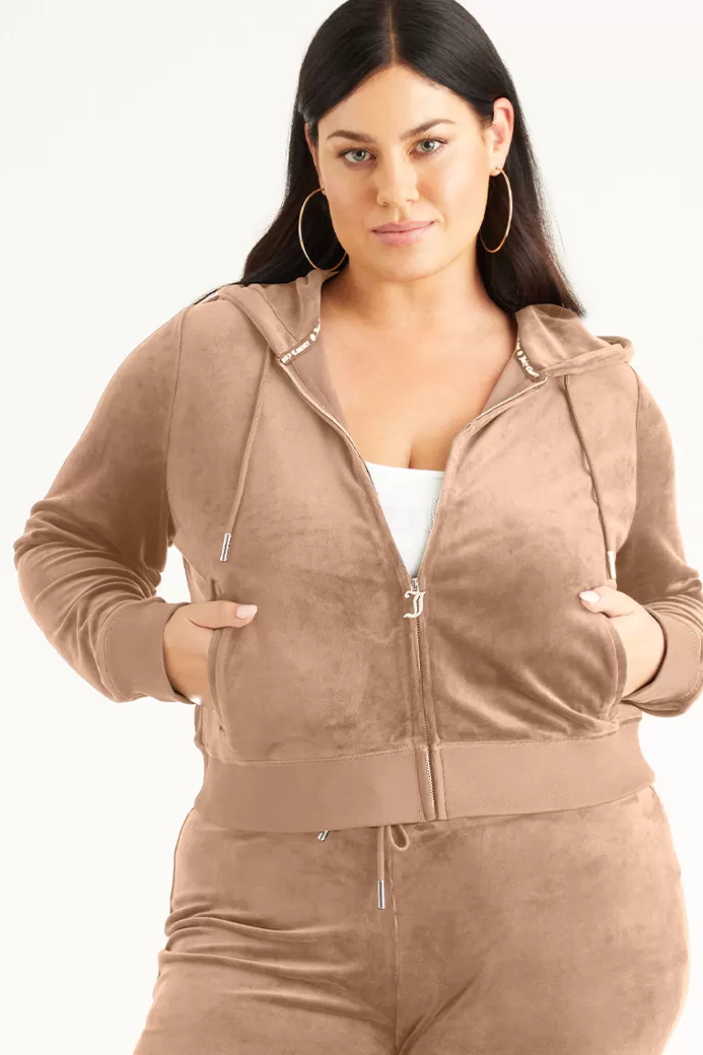 Plus-Size Og Big Bling Velour Hoodie | Juicy Couture Hot