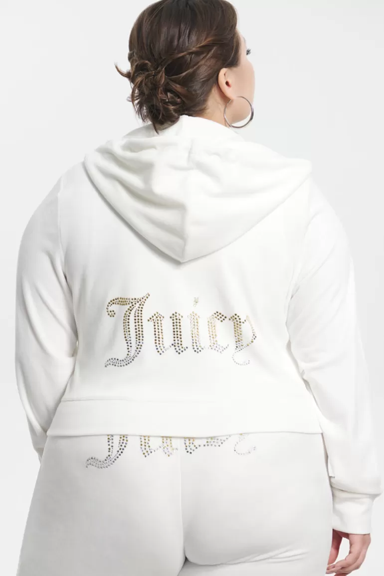 Plus-Size Ombre Big Bling Velour Hoodie | Juicy Couture Store