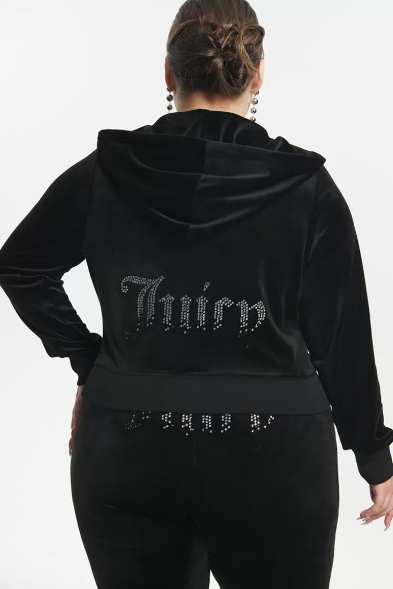 Plus-Size Ombre Big Bling Velour Hoodie | Juicy Couture Hot